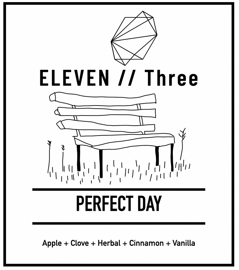 PERFECT DAY soy candle by ELEVEN//Three — apple, clove, herbal, cinnamon, vanilla